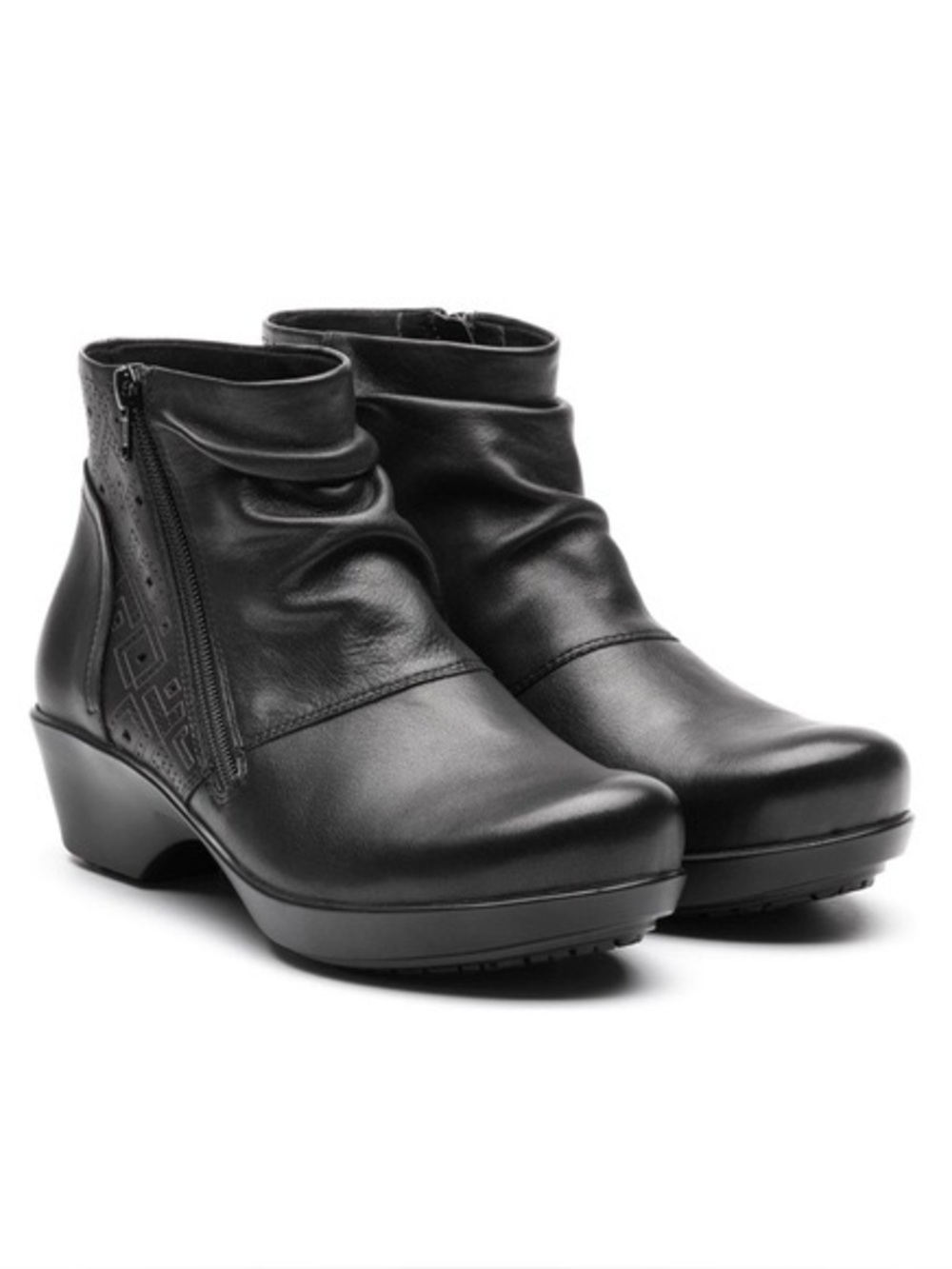 Like New! Abeo Black Leather Jennie Ankle Boots Size 9